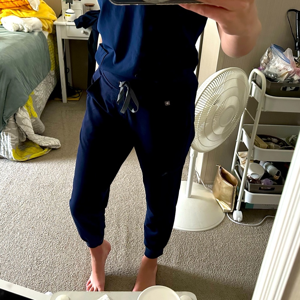 Navy blue petite figs scrubs